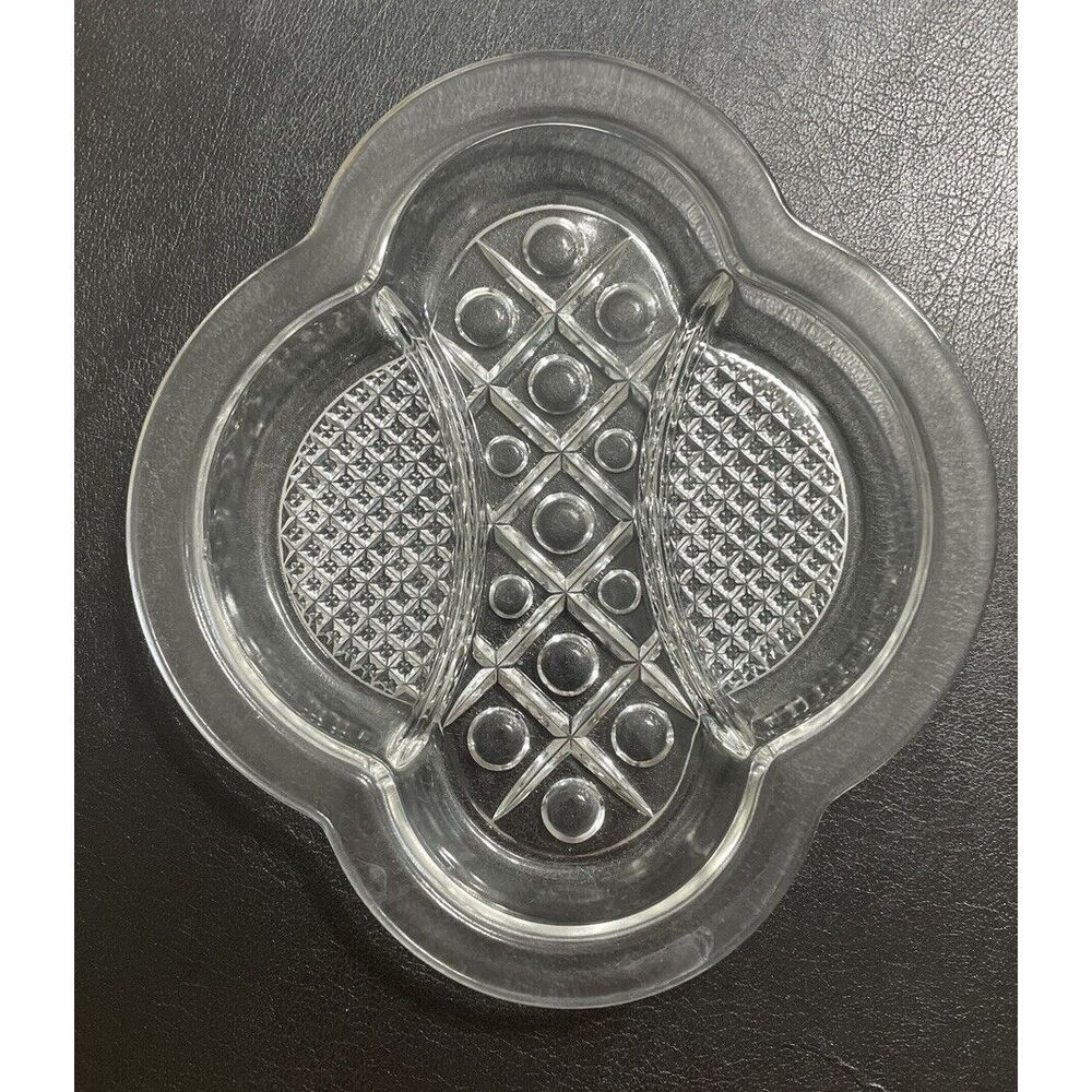 IMPERIAL GLASS✨OHIO Cape Cod Clear 3-Part‎ Oval Relish Dish Pretty Unique